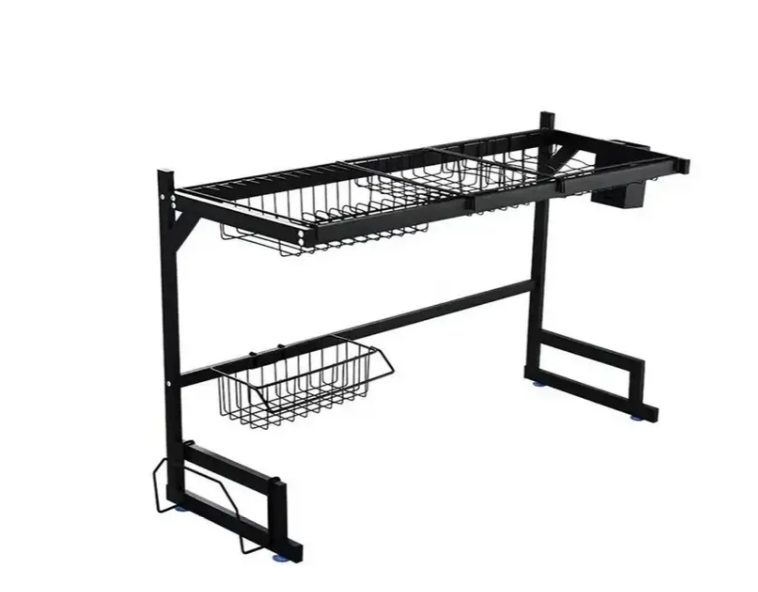 Органайзер для сушіння посуду KitchenRack 65 см, над раковиною, чорний - Зображення 3
