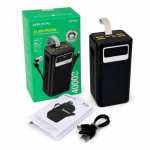 Зовнішній акумулятор Power Bank BOROFONE DBT35A 40000 мА·год, 22,5 Вт, PD 20W, з вбудованими кабелями та ліхтариком, чорний