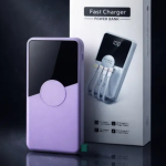 Павербанк PowerCharge 15000 мА·год 4-в-1 з вбудованими кабелями, фіолетовий