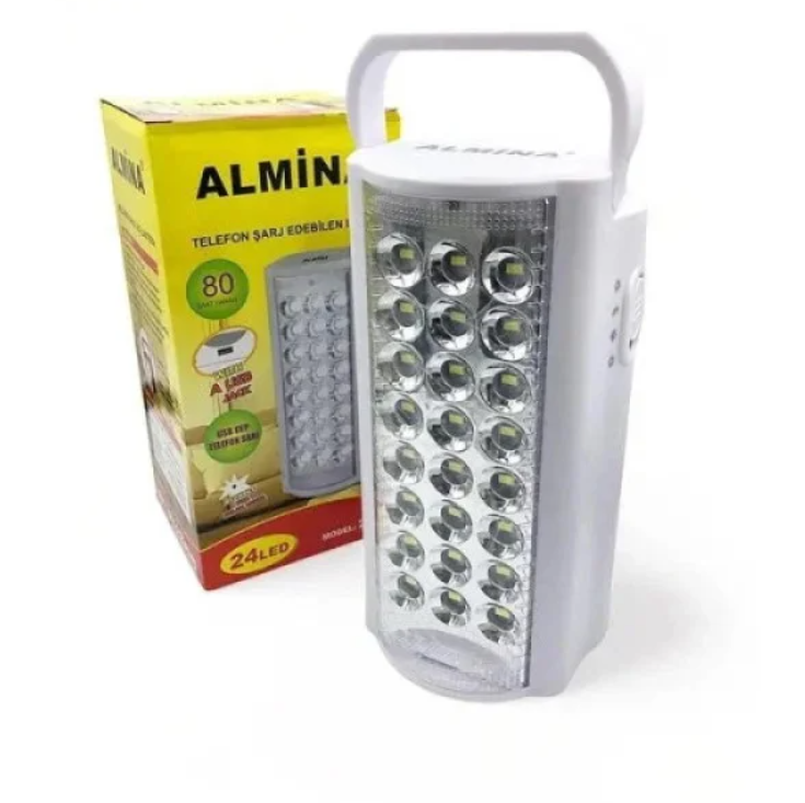 Screenshot_23 Акумуляторний ліхтар Almina 2606L для дому та кемпінгу 24 LED з вбудованим акумулятором та функцією Power Bank Білий - Зображення 1