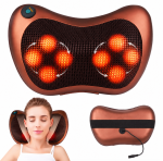 Масажна подушка для шиї та спини Massage Pillow, 8 роликів, з підігрівом