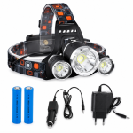 Налобний акумуляторний ліхтар RJ-3000 T6 + 2 XPE, 3 LED, 2 акумулятори 18650