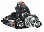 Налобний акумуляторний ліхтар RJ-3000 T6 + 2 XPE, 3 LED, 2 акумулятори 18650 - Зображення 2