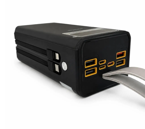 Зовнішній акумулятор Power Bank BOROFONE DBT35A 40000 мА·год, 22,5 Вт, PD 20W, з вбудованими кабелями та ліхтариком, чорний - Зображення 4