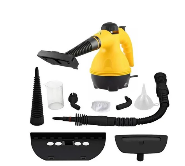 Ручний пароочисник Steam Cleaner DF-A001 1000 Вт, 350 мл, з насадками, жовтий - Зображення 2