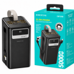Повербанк BOROFONE DBT35B 50000 мА·год, швидка зарядка 22,5 Вт, PD 20 Вт, чорний