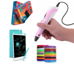 Дитяча 3D-ручка 3DPEN-6 з LCD-планшетом, трафаретами та 100 м PLA-пластику, рожева - Зображення 6