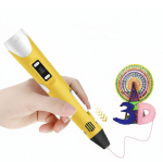 Дитяча 3D-ручка 3DPEN-6 з LCD-планшетом, трафаретами та PLA-пластиком 100 м, жовта - Зображення 7