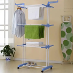 Підлогова сушарка для білизни Garment Rack з колесами, 70×23×173,5 см, блакитна - Зображення 2