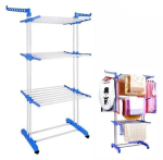 Підлогова сушарка для білизни Garment Rack з колесами, 70×23×173,5 см, блакитна - Зображення 3