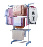 Підлогова сушарка для білизни Garment Rack з колесами, 70×23×173,5 см, блакитна - Зображення 4