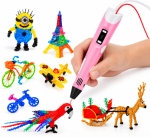 Дитяча 3D-ручка 3D Pen 3 з дисплеєм, трафаретами та 200 м різнокольорового пластику, рожева - Зображення 2