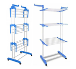 Підлогова сушарка для білизни Garment Rack з колесами, 70×23×173,5 см, блакитна